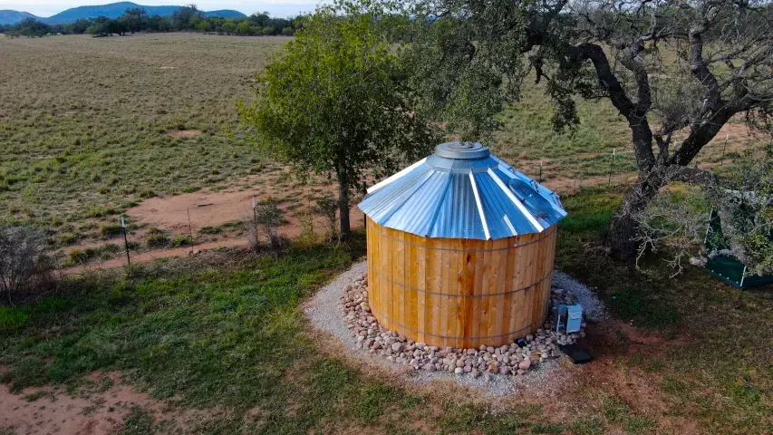 Water Storage Tank Aerial View