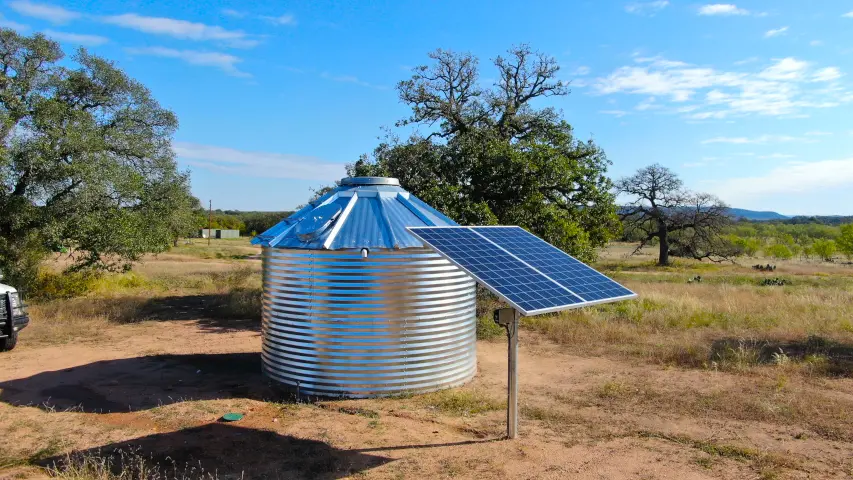Solar powered storage tank