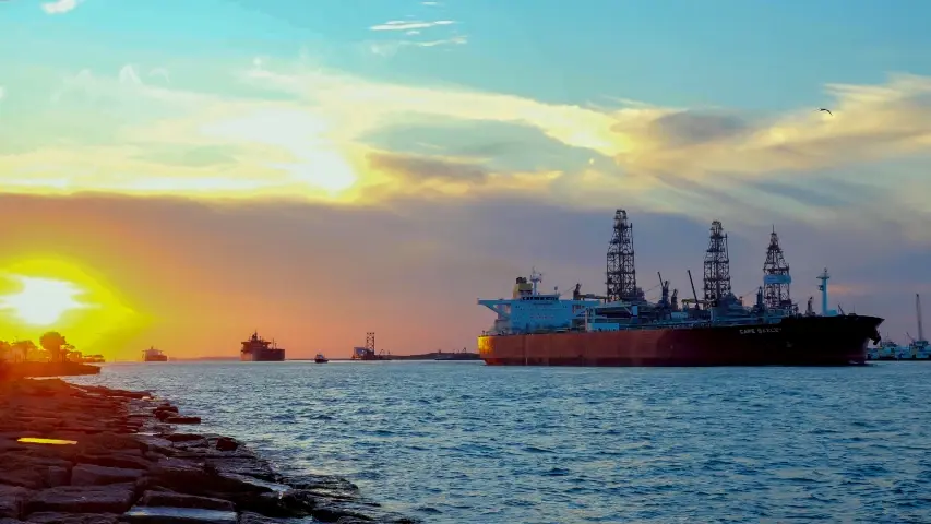 Tanker off coast