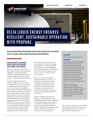 Case Study: Delta Liquid Energy