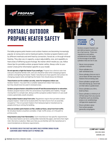 Portable Outdoor Propane Heater Safety