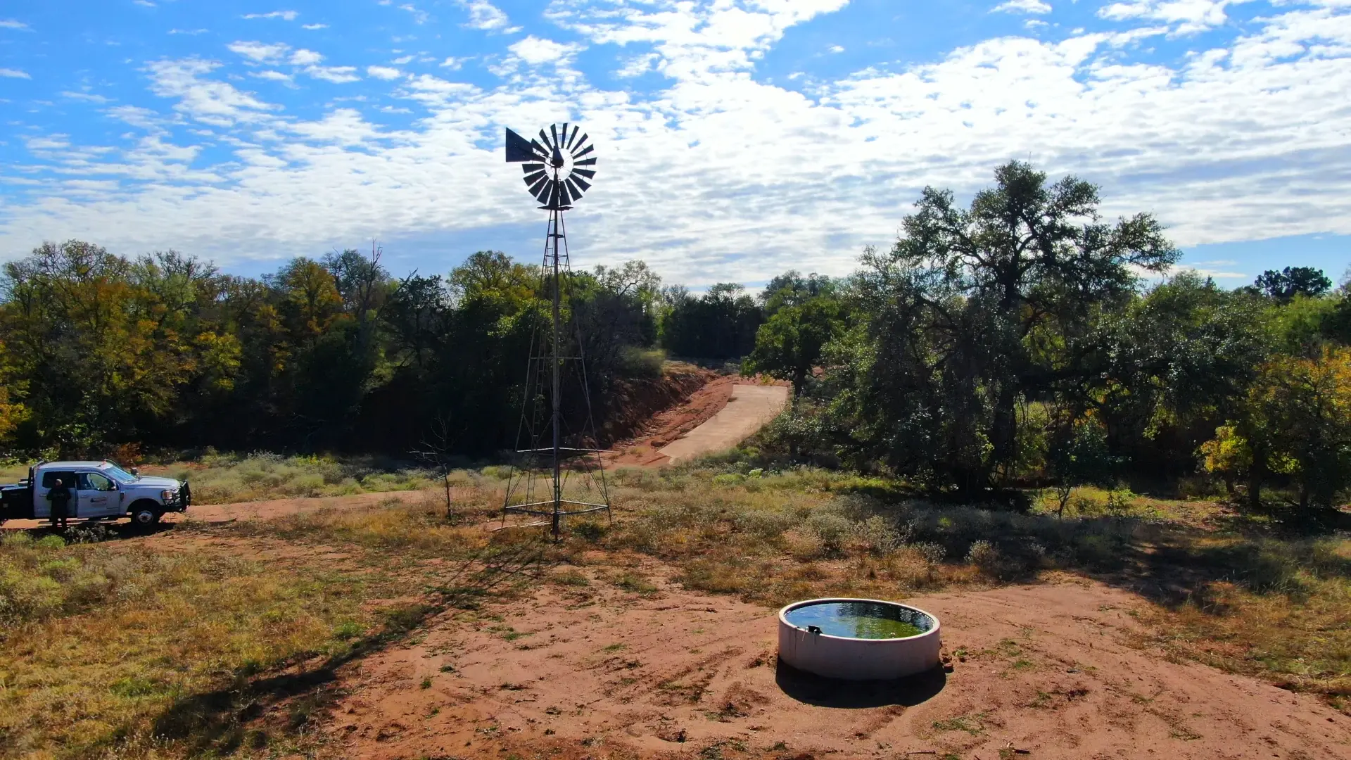 Water trough windmill