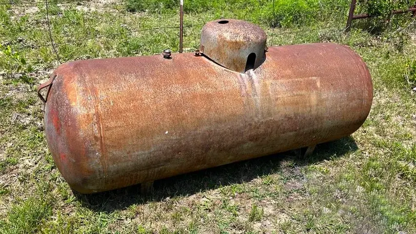 rusted propane tank